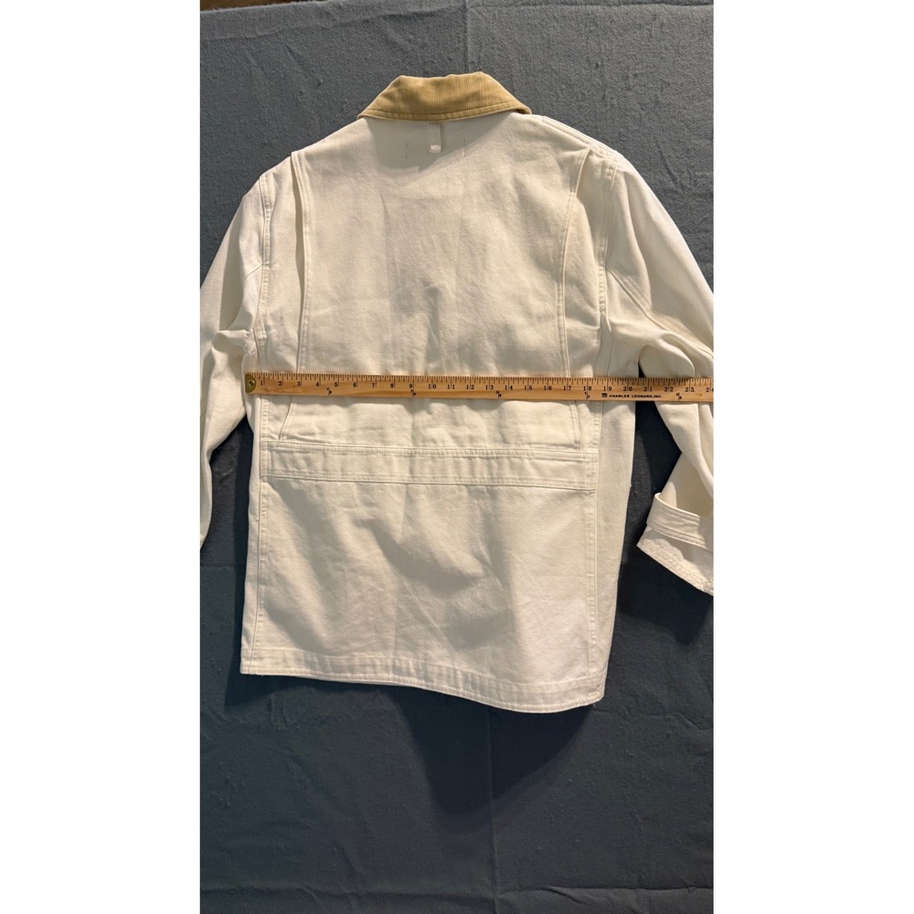 J.Crew Women White Canvas Barn Jacket Corduroy Collar Chore Coat Small NWOT